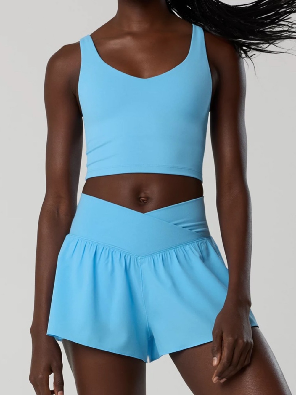 Aerie cross-waist flowy workout shorts